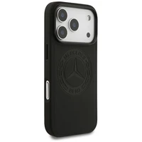 Mercedes Ādas Vintage Logo Magnētiskais Viedtālruņa apvalks iPhone 17 Pro - Melns