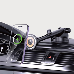 Dudao F12MAX+ automašīnas turētājs ar 15W bezvadu lādētāju, saderīgs ar MagSafe, melns