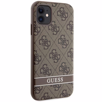 Guess GUHCN61P4SNW iPhone 11 / Xr brūns cietais viedtālruņa apvalks 4G Stripe