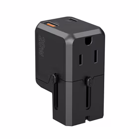 Choetech PD6038 USB-C USB-A PD 20W ceļojumu lādētājs USA EU UK AU - melns