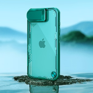 Nillkin Iceblade Prop viedtālruņa apvalks ar objektīva vāciņu un statīvu iPhone 16e - zaļš