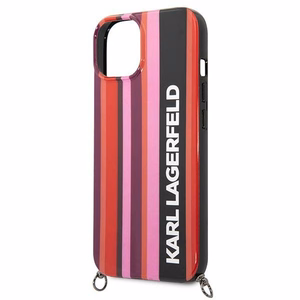 Karl Lagerfeld KLHCP14SSTSTP iPhone 14 6.1 "cietais apvalks rozā / rozā Krāsu Svītras Siksna