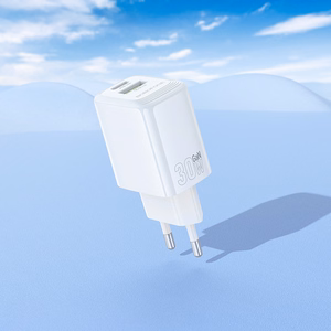 Borofone sienas lādētājs BN29 Fuente - USB + Type C - QC 3.0 PD 30W balts