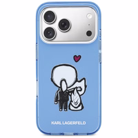Karl Lagerfeld Karl & Choupette Back MagSafe Maciņš for iPhone 17 Pro - zils