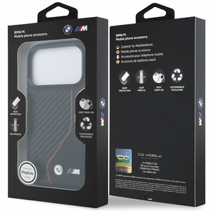 BMW M Carbon Line & Logo MagSafe Чехол для iPhone 17 Pro - красный