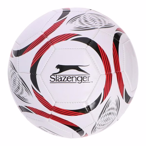Slazenger 32-panel training football, size 5, white and red