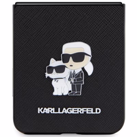 KARL LAGERFELD KLHCZF5SAKCNPK WITH FLIP5 F731 MACIŅŠ melns SAFFIANO KARL & CHUPETTE PIN