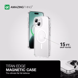 Amazing Thing Titan Edge Mag apvalks 15FT IP156.7TEMCL Iphone 15 Plus caurspīdīgs