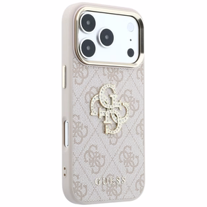 Guess 4G & Big Strass Logo maciņš modelim iPhone 17 Pro / 18 Pro – krāsa: rozā