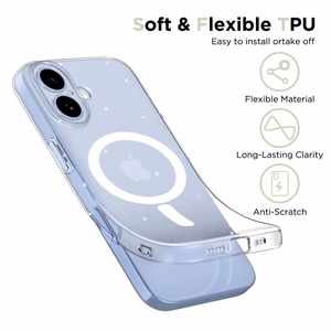 Tech-Protect FlexAir MagSafe viedtālruņa apvalks iPhone 17 - caurspīdīgs ar spīdumiem