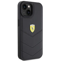 Ferrari dygsnots metāla logotipa apvalks iPhone 15 – melns