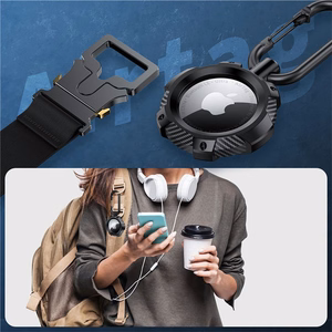 Tech-Protect TPUCarbon apvalks Apple AirTag - melns
