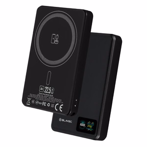 Blavec portatīvais lādētājs 10000mAh BJ-03 Slim 13,5mm - Type C - 22,5W magnētisks Magsafe 3 in 1 (PBBJ03-MC10B) melns alumīnijs