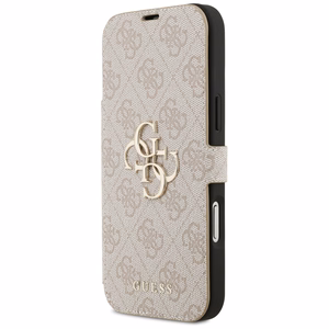 Guess Book 4G Metal Logo Чехол для iPhone 17 Pro Max - розовый