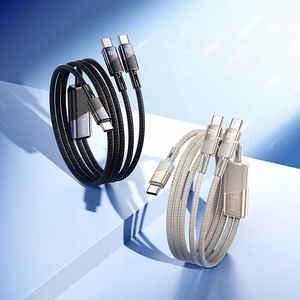 Кабель 2-в-1 USB C to USB C / USB C Hoco 5A 100W 1,2 м U139 золотой