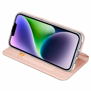 Viedtālruņa apvalks Skin Pro Wallet Case iPhone 15 Plus - rozā
