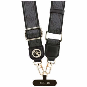 GUESS universal strap GUUCNP4DGMK (4G PU Strap Tether Patch Strass Metal Logo) black