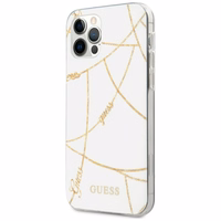 Guess Gold Chain Collection viedtālruņa apvalks iPhone 12 Pro Max 6.7" - balta