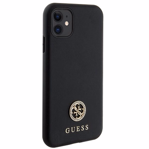 Guess Strass Metal Logo viedtālruņa apvalks iPhone 11 / Xr 6.1" - Melns
