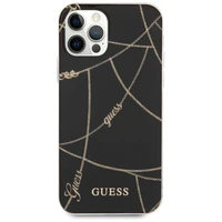 Guess Gold Chain Collection viedtālruņa apvalks iPhone 12 Pro Max 6.7" - Melns