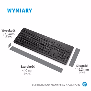 HP 230 bezvadu pele + tastatūra komplekts (EN)