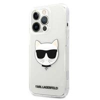 Karl Lagerfeld Choupette galvas viedtālruņa apvalks iPhone 13 Pro Max – caurspīdīgs