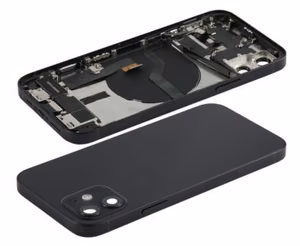 Akumulatora vāciņš iPhone 12 melns ar NFC uzlādes lenti, mikrofons oriģināls (lietots B klase)