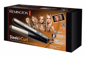Remington Sleek & Curl S6500 – keramisks matu taisnotājs un lokšķēres, līdz 230 °C, melns