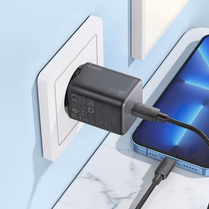 Lādētājs Hoco USB-C QC PD 20W + kabelis USB-C uz Lightning N40 melns