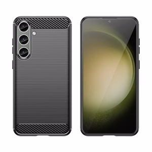 Apvalks Carbon apvalks Samsung Galaxy S24+ elastīgs silikona oglekļa vāks - melns