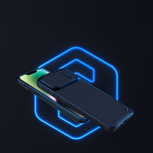 Nillkin Textured S viedtālruņa apvalks iPhone 14 Plus, bruņots vāciņš ar kameras vāciņu, melns