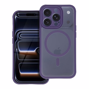 Case for iPhone 15 PRO MAX Full Matte Mag Cover compatible with MagSafe purple