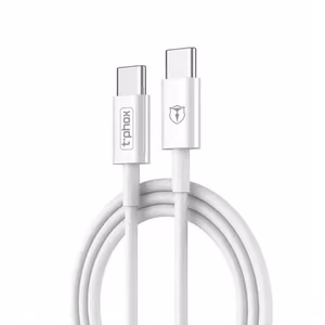 T-PHOX CABLE GLARY LITE SERIES 3W 1M USB-C/USB-C WHITE
