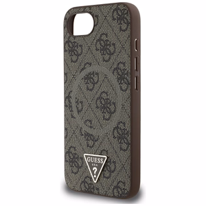 Guess 4G Ring Triangle Logo Magnētiskais viedtālruņa apvalks iPhone 16e - brūns