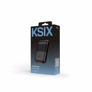 Ksix Powebank Mini 10000mAh 10W+cable USB-A USB-C, melnā krāsā