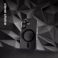 Crong Clear MAG Pro - iPhone 16 MagSafe maciņš (melns)