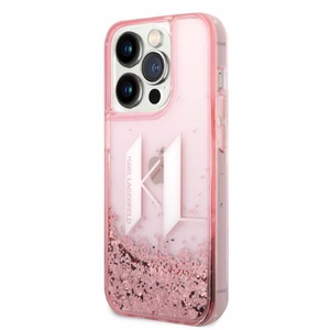 Karl Lagerfeld KLHCP14LLBKLCP iPhone 14 Pro 6.1 "rozā / rozā cietais apvalks Liquid Glitter Big KL