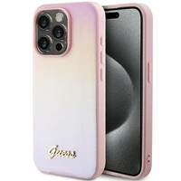 Guess GUHCP15XPSAIRSP iPhone 15 Pro Max 6.7" apvalks Saffiano Iridescent Script - rozā