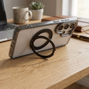 Case for Samsung A56 Frame Circle Stand compatible with MagSafe black