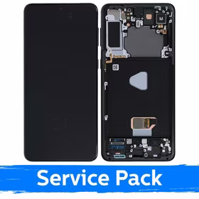 LCD Displejs Saderīgs ar Samsung G996 S21 Plus Ar Frame / Phantom Melns / (Service Pack)