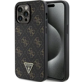 Guess 4G Triangle Metal Logo viedtālruņa apvalks iPhone 14 Pro Max - melns