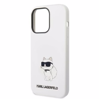 Karl Lagerfeld KLHMP14XSNCHBCH iPhone 14 Pro Max 6.7" balts silikona viedtālruņa apvalks Choupette, magnētiskais (MagSafe)