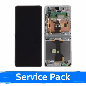 LCD displejs saderīgs ar Samsung F766 Z Flip7 (INNER) ar rāmi / Piparmētru / (Service Pack)
