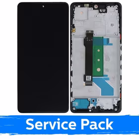LCD displejs saderīgs ar Xiaomi Redmi Note 12 Pro+ 5G melns ar rāmi (Service Pack)