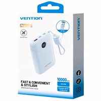 Vention FKAL0-C 10000mAh 22.5W portatīvais lādētājs USB zils