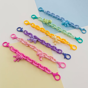 Color Chain (virve) krāsaina ķēde telefona turētājs kulons mugursomai makai dzeltena