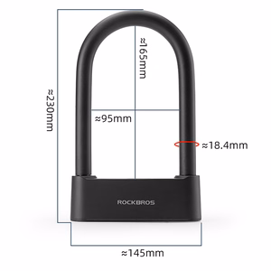Rockbros 32210818001 SMART velosipēda slēdzene ar pirkstu nospiedumu lasītāju un Bluetooth savienojumu - melna