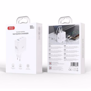 XO sienas lādētājs CE35 PD 100W 2x USB-C 1x USB balts