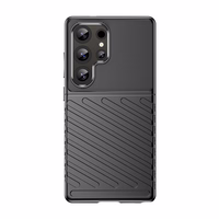 Thunder viedtālruņa apvalks Samsung Galaxy S25 Ultra silikona bruņots apvalks - melns