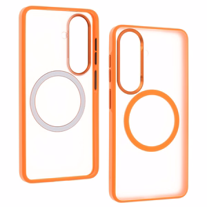 Liavec Soft Maciņš Metal Frame for Samsung Galaxy S26 oranžs